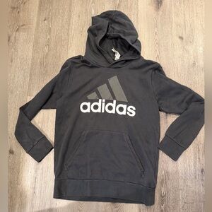 Adidas Black Hoodie with Gray Logo